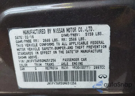 2016 Infiniti Q50 3.0T Red Sport 400 from USA, damaged, VIN JN1FV7AR5GM451254